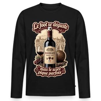 Bordeaux Esprit Foot - Männer Premium Bio Langarmshirt - Schwarz - Vorne - Nico (187cm)