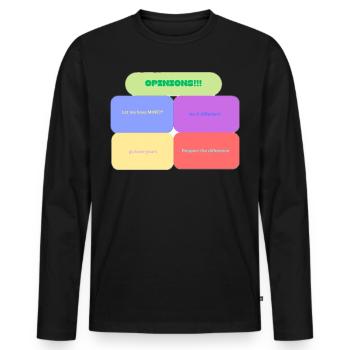 Opinions! Colorful Blocks - Männer Premium Bio Langarmshirt - Schwarz - Vorne - Nico (187cm)