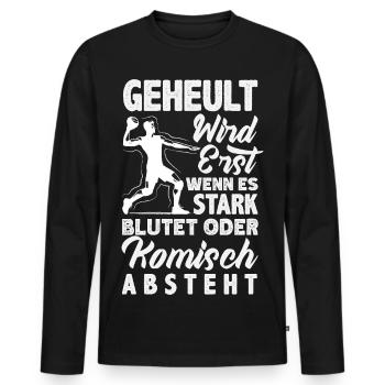 Handball Handballer Handball Trainer Fan Geschenk - Männer Premium Bio Langarmshirt - Schwarz - Vorne - Nico (187cm)