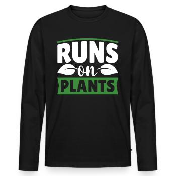 Vegan Veganer Pflanzen Spruch - Männer Premium Bio Langarmshirt - Schwarz - Vorne - Nico (187cm)