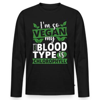 Veganer Spruch Vegane Lebensweise - Männer Premium Bio Langarmshirt - Schwarz - Vorne - Nico (187cm)