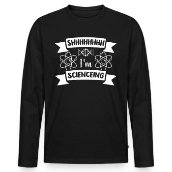 Scientists Researcher Science Saying - Men's Premium Organic Long Sleeve Shirt - black - Front - Nico (187cm)