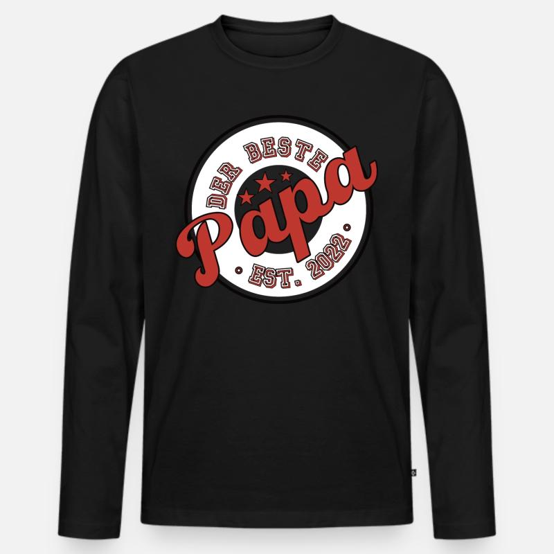 Der Beste Papa 2022 - Männer Premium Bio Langarmshirt - Schwarz