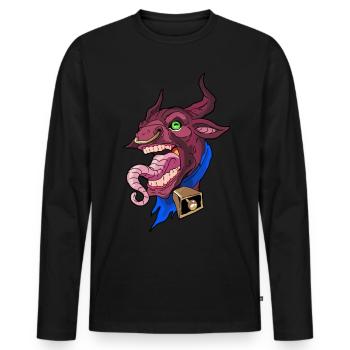 Chèvre hurlante - Chèvre hurlante - Chèvre de Thor - T-shirt manches longues Premium bio Homme - noir - Devant - Nico (187cm)