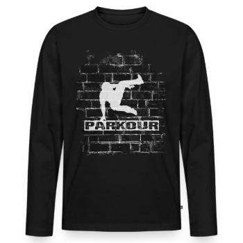 Parkour - Men's Premium Organic Long Sleeve Shirt - black - Front - Nico (187cm)