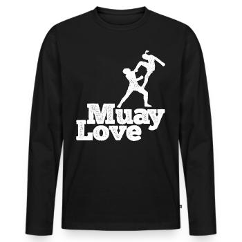 Thaiboxen Muay Thai - Männer Premium Bio Langarmshirt - Schwarz - Vorne - Nico (187cm)