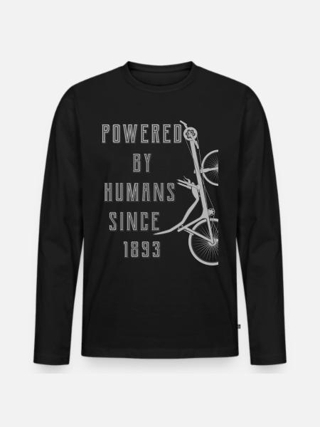 POWERED BY HUMANS SINCE 1893 - Men's Premium Organic Long Sleeve Shirt - black