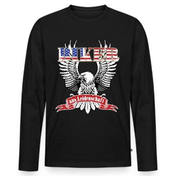 Motorcycle Motorcyclist Biker with passion - Men's Premium Organic Long Sleeve Shirt - black - Front - Nico (187cm)