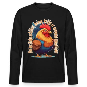 lustiger Spruch Hahn Gockel Hühner Züchter - Männer Premium Bio Langarmshirt - Schwarz - Vorne - Nico (187cm)