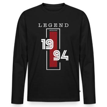 30th Birthday Legend since 1994 - Men's Premium Organic Long Sleeve Shirt - black - Front - Nico (187cm)