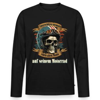 Alter Mann Motorrad Biker Spruch - Männer Premium Bio Langarmshirt - Schwarz - Vorne - Nico (187cm)