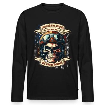 Alter Mann Motorrad Biker Spruch - Männer Premium Bio Langarmshirt - Schwarz - Vorne - Nico (187cm)