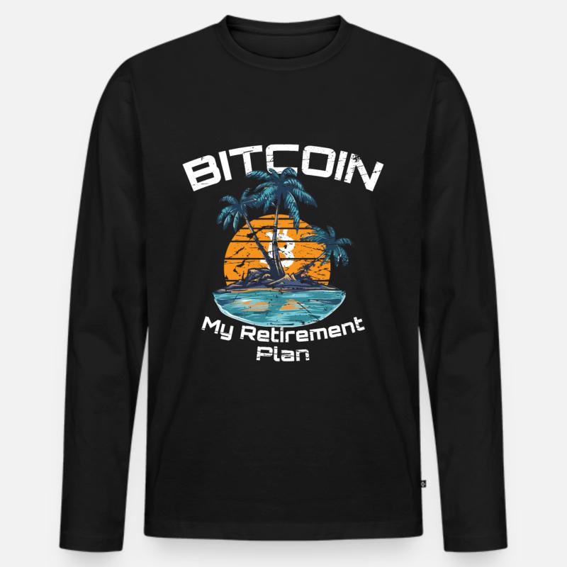 Bitcoin my Retirement Plan Crypto - Männer Premium Bio Langarmshirt - Schwarz