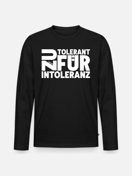 Zu Tolerant für Intoleranz - Männer Premium Bio Langarmshirt - Schwarz