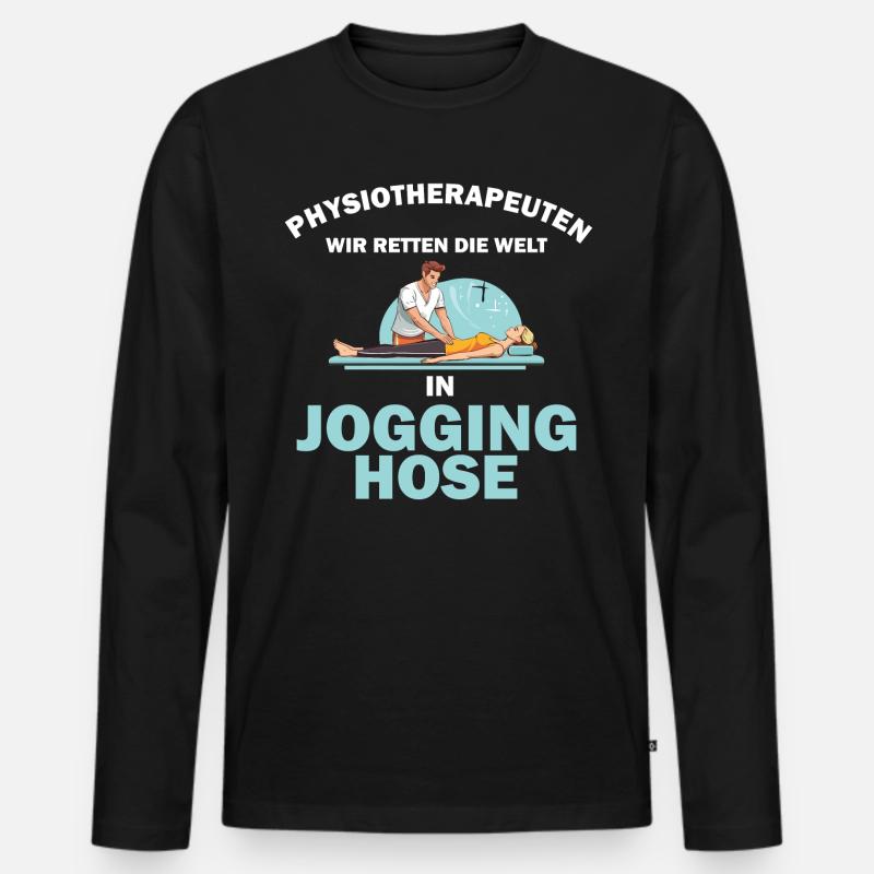 Physiotherapeut Geschenk Physio Physiotherapie - Männer Premium Bio Langarmshirt - Schwarz