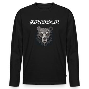 Berserker Ours Guerrier Odin Runes Kompas nordiques - T-shirt manches longues Premium bio Homme - noir - Devant - Nico (187cm)