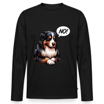Pas de berger australien Aussie Propriétaire d’un Aussie - T-shirt manches longues Premium bio Homme - noir - Devant - Nico (187cm)