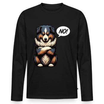 Pas de berger australien Aussie Propriétaire d’un Aussie - T-shirt manches longues Premium bio Homme - noir - Devant - Nico (187cm)