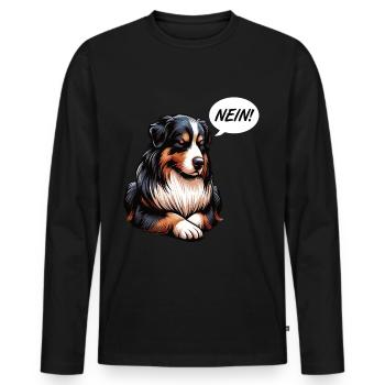 Nein Australian Shepherd Aussie Aussiebesitzer - Männer Premium Bio Langarmshirt - Schwarz - Vorne - Nico (187cm)