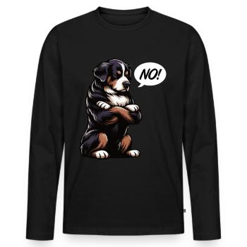 No Berner Sennenhund Sennenhunde Sennen Besitzer - Männer Premium Bio Langarmshirt - Schwarz - Vorne - Nico (187cm)