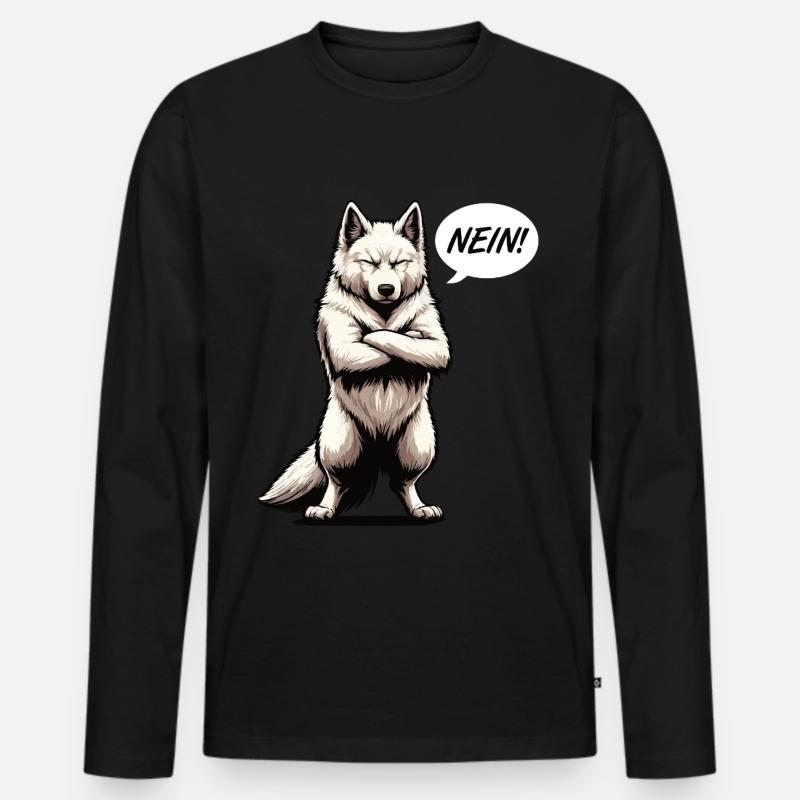 Nein Weißer Schäferhund Schäferhund Schäferhunde - Männer Premium Bio Langarmshirt - Schwarz