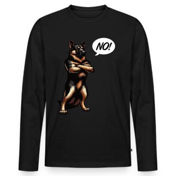 No German Shepherd Shepherd Dogs German Shepherd - Men's Premium Organic Long Sleeve Shirt - black - Front - Nico (187cm)