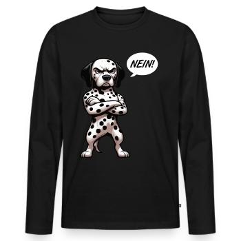 Nein Dalmatiner Dalmatinerbesitzer Dalmatinermama - Männer Premium Bio Langarmshirt - Schwarz - Vorne - Nico (187cm)