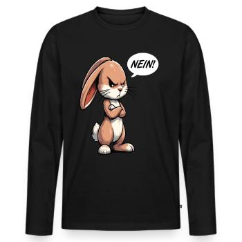 Nein Kaninchen Hase Hasen langohr Klopfer Rammler - Männer Premium Bio Langarmshirt - Schwarz - Vorne - Nico (187cm)