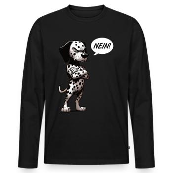 Nein Dalmatiner Dalmatinerbesitzer Dalmatinermama - Männer Premium Bio Langarmshirt - Schwarz - Vorne - Nico (187cm)