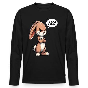No Kaninchen Hase Hasen langohr Klopfer Rammler - Männer Premium Bio Langarmshirt - Schwarz - Vorne - Nico (187cm)