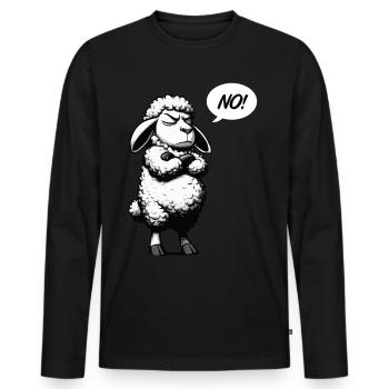 No sheep sheep shepherd sheep farmer flock of sheep - Men's Premium Organic Long Sleeve Shirt - black - Front - Nico (187cm)