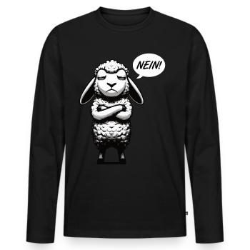 Nein Schaf Schafe Schäfer Schafhalter Schafherde - Männer Premium Bio Langarmshirt - Schwarz - Vorne - Nico (187cm)
