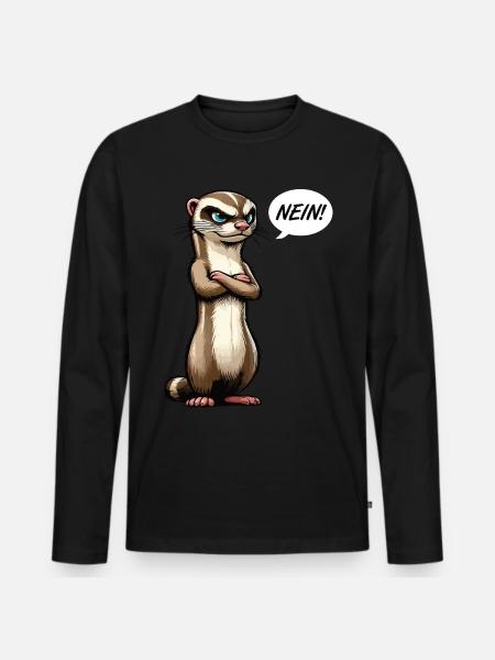 Nein Frettchen Frettchenhalter Frettchenbesitzer - Männer Premium Bio Langarmshirt - Schwarz