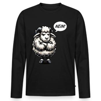 Nein Schaf Schafe Schäfer Schafhalter Schafherde - Männer Premium Bio Langarmshirt - Schwarz - Vorne - Nico (187cm)