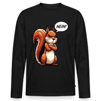 Nein Eichhörnchen Eichhorn Eichhörnchenliebhaber - Männer Premium Bio Langarmshirt - Schwarz - Vorne - Nico (187cm)