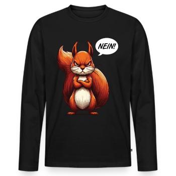 Nein Eichhörnchen Eichhorn Eichhörnchenliebhaber - Männer Premium Bio Langarmshirt - Schwarz - Vorne - Nico (187cm)