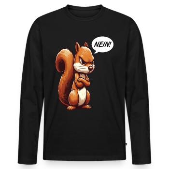 Nein Eichhörnchen Eichhorn Eichhörnchenliebhaber - Männer Premium Bio Langarmshirt - Schwarz - Vorne - Nico (187cm)