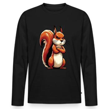 Squirrel Squirrel Squirrel Lover Rodent - Men's Premium Organic Long Sleeve Shirt - black - Front - Nico (187cm)