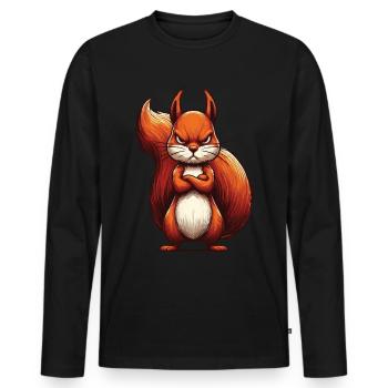 Squirrel Squirrel Squirrel Lover Rodent - Men's Premium Organic Long Sleeve Shirt - black - Front - Nico (187cm)