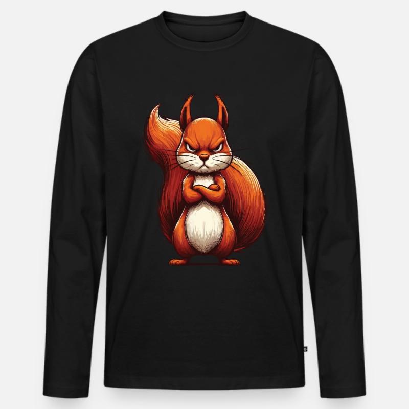 Eichhörnchen Eichhorn Eichhörnchenliebhaber Nager - Männer Premium Bio Langarmshirt - Schwarz