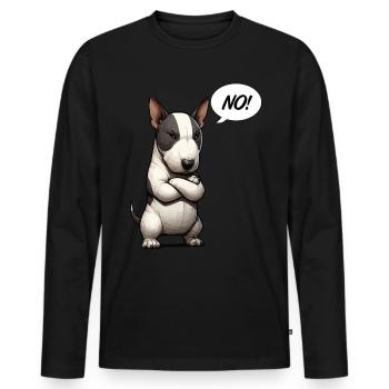 No Miniature Bull Terrier Bully Bull Terrier Owner - Men's Premium Organic Long Sleeve Shirt - black - Front - Nico (187cm)