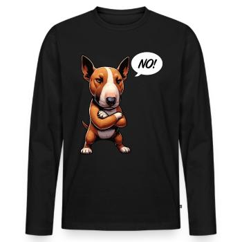 No Miniature Bull Terrier Bully Bull Terrier Owner - Men's Premium Organic Long Sleeve Shirt - black - Front - Nico (187cm)