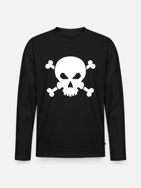 Skull - Men's Premium Organic Long Sleeve Shirt - black