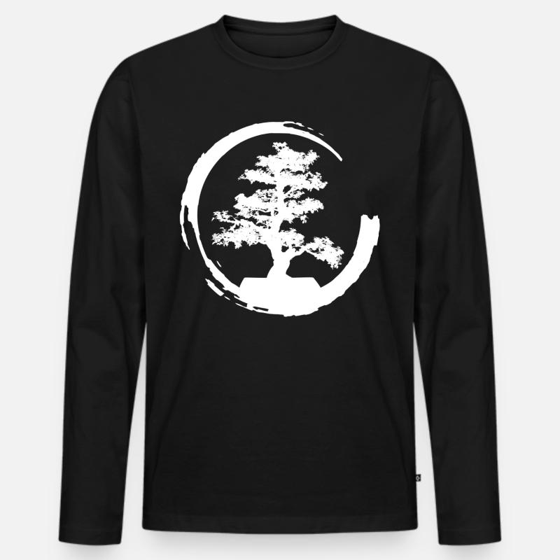 Bonsai - Männer Premium Bio Langarmshirt - Schwarz