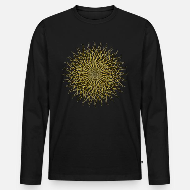 Mandala - Männer Premium Bio Langarmshirt - Schwarz