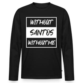 santos - Men's Premium Organic Long Sleeve Shirt - black - Front - Nico (187cm)