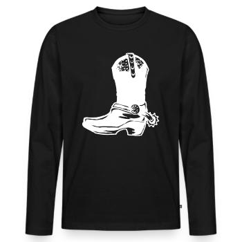 Cowboy boots - Men's Premium Organic Long Sleeve Shirt - black - Front - Nico (187cm)