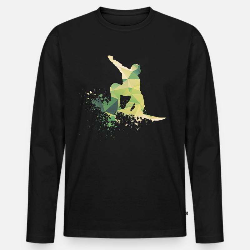 Snowboarden Snowboarder - Männer Premium Bio Langarmshirt - Schwarz
