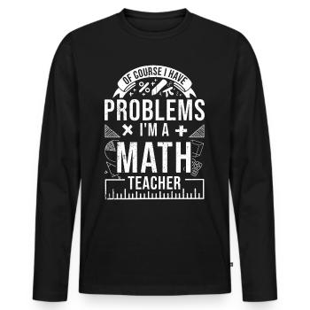 Mathe - Männer Premium Bio Langarmshirt - Schwarz - Vorne - Nico (187cm)