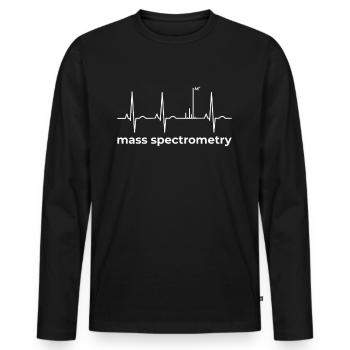 Massenspektrometrie Mass Spectrometry MS Pulse - Men's Premium Organic Long Sleeve Shirt - black - Front - Nico (187cm)